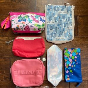 NWT Estée Lauder Origins Sephora Summer Colorful Makeup Cosmetic Bags Bundle
